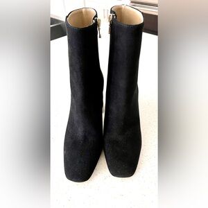 Ann Taylor Black suede leather Ankle Booties 3” heel